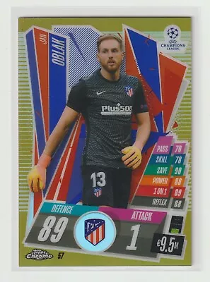 2020-21 Topps Chrome Match Attax Gold 006/050 [ Jan Oblak ] Atletico Madrid • $6.99