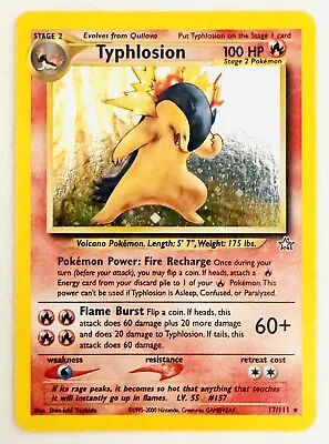 2000 Pokemon Typhlosion 17/111 Holo Rare Neo Genesis Set. !! • $129.95