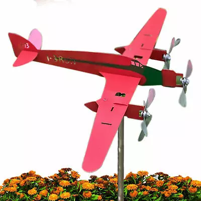 Airplane Wind Spinners Metal Pinwheels Outdoor Aircraft Windmill Garden Decor • $27.59