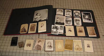 1951 PHOTO ALBUM With 2 TinTypes 10+ Cabinet Photos And Other Family Pictures • $40