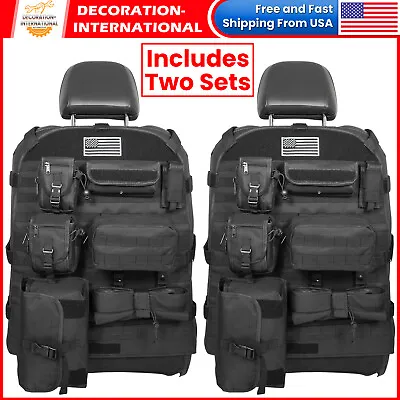 Universal Seat Cover Organizer Storage Tactical Molle Pouch Bag For Jeep JK JL • $112.99