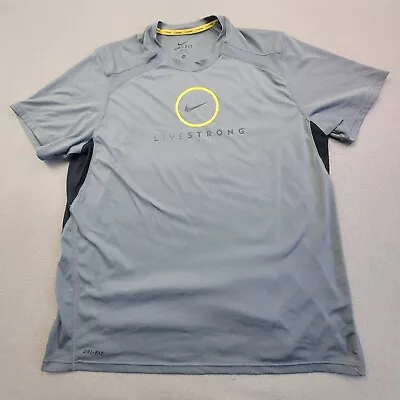 Nike Shirt Mens XL Livestrong Dri Fit Training Gym Runnning Cycling Short Sleeve • $16.88