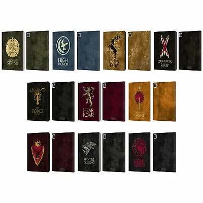 OFFICIAL HBO GAME OF THRONES DARK SIGILS LEATHER BOOK WALLET CASE FOR APPLE IPAD • £24.95