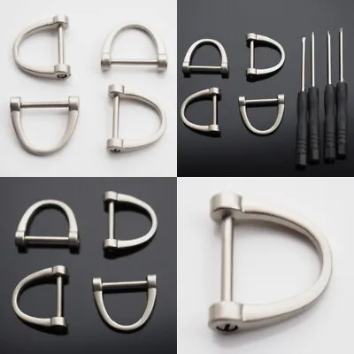 4pcs D-Ring Horseshoe U Shackle Screw Key Ring Fob DIY Leather Craft - Matte • $7.99
