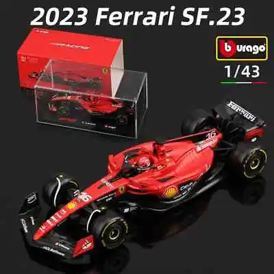 Bburago 1:43 2023 F1 Ferrari SF23 #16 #55 Charles Leclerc Model Car Toy Helmet • $27.88