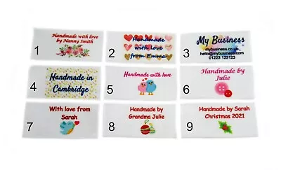 Personalised Custom Sew In Handmade Craft Labels Tags For Fabric And Clothing • £5.99