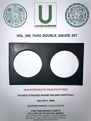 Fits/ For Volvo 240 (1974-1993) Double Stacked Gauges • $15