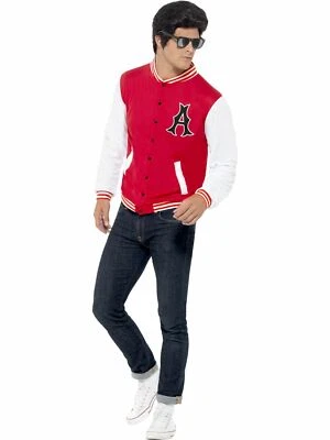 $39.99 • Buy 50s College Jock Letterman Jacket 1950's Grease Danny Fancy Dress Up Costume