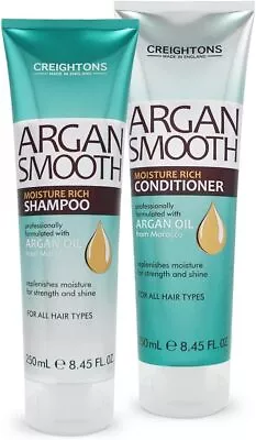 Creightons Argan Smooth Shampoo & Conditioner Bundle 250ml FAST FREE POSTAGE • £3.95