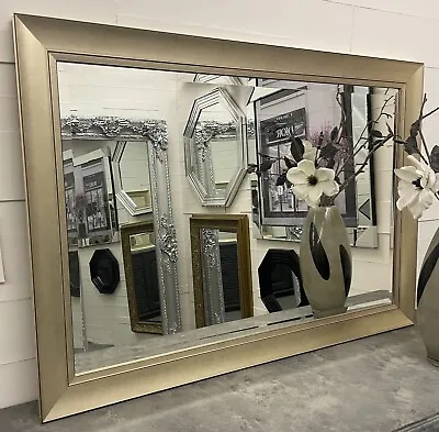 LARGE Champagne Modern Contemporary Antique Framed Wall Mirror Elegant HAMILTON • £74.99