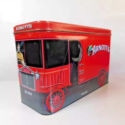 Vintage Arnott's Red Truck Shortbread Cream Biscuit Tin SA-004 Number Plate • $24.95