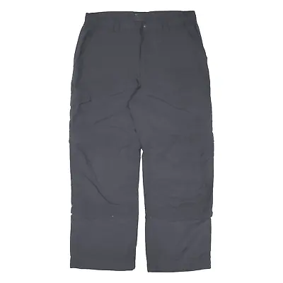 NRG Cargo Zip-Off Mens Trousers Grey Relaxed Straight Nylon W34 L29 • £12.99