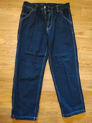 Men's 36x30 Heavy Duty Carpenter Blue Denim Jeans Work Pants  • $18