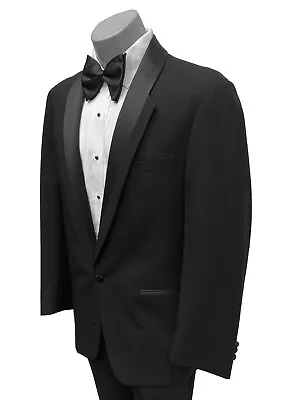 Men's Vintage Retro Christian Dior Black Tuxedo Jacket Satin Lapels Size 44R • $29.95