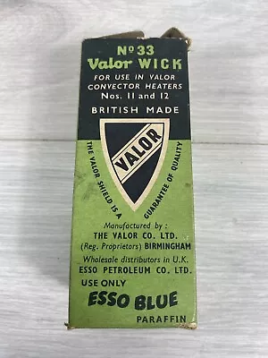VINTAGE BOXED VALOR 33 PARAFFIN STOVE WICK Great Unused Some Marks New Old • £18