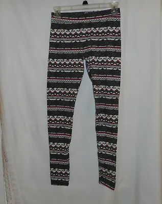 Nordstrom Black White & Red Pattern Leggings Pants Women's Size Small • $12.99