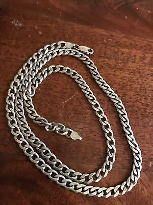 Vintage Heavy 57 Gram 30” Italy Sterling Silver Chain Necklace • $199