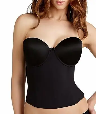 Va Bien BLACK Low Back Strapless Bustier US 34E UK 34DD • $39.50