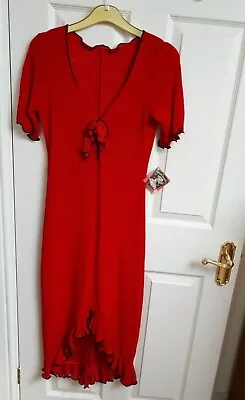 Shirley Of Hollywood Slinky Red Boucle Dress Size 14 Women Designer Dresses • £48.50