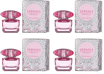 LOT OF 4* VERSACE BRIGHT CRYSTAL ABSOLU Perfume For Women Mini 0.17oz EDP Splash • $29.95