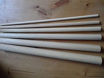 30cm Long Wooden Craft Sticks - Hardwood Dowels Poles CHOOSE QUANTITY & DIAMETER • £7.94