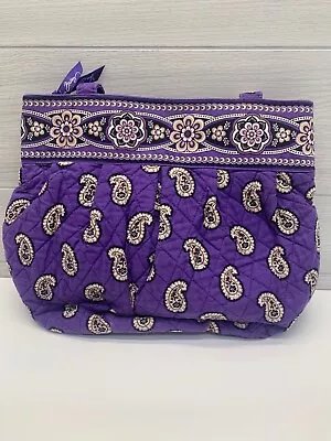 Vera Bradley Simply Violet Paisley Shoulder Bag Quilted Boho • $11.95