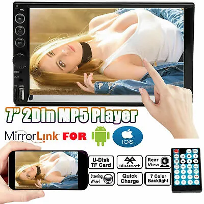 Car Stereo Player 7  2 Din Radio MP5 Mirror Link For GPS Navigation Android IOS • $43.48