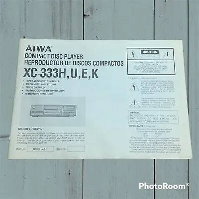 £6.95 • Buy Aiwa XC-333 Operating Instructions Manual
