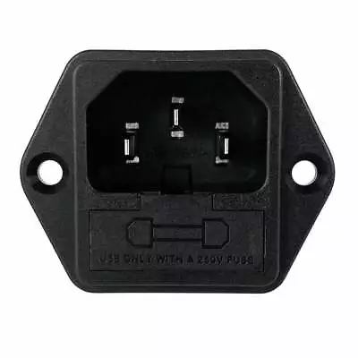 IEC AC Power Jack Chassis Mount Connector Plug With Fuse Holder • $7.49
