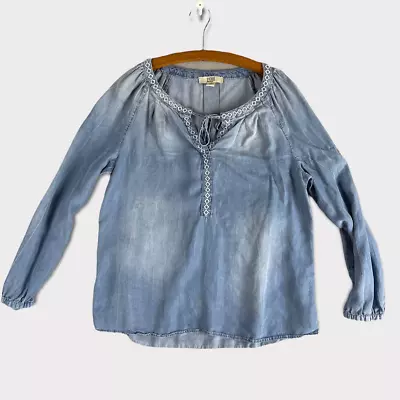 Vintage America Blues Womens Blue Chambray Medium Top Lyocell • $11.70