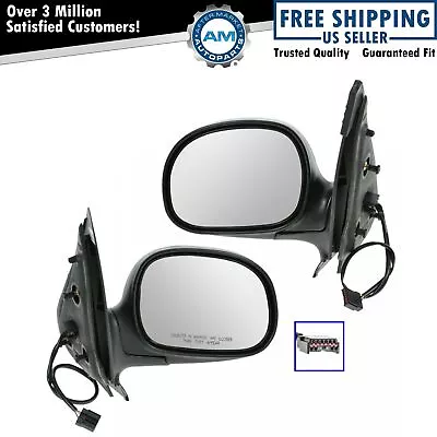 Power Side View Mirrors Black & Chrome Pair Set For Ford Expedition F150 Truck • $81.81