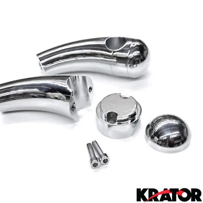 Custom Motorcycle Chrome Handlebar Risers 3.5  Bar Pull Back Fits Harley 1  Bars • $34.99