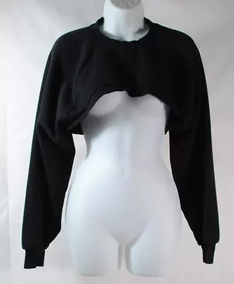 Divided H&M Crop Top Sweatshirt Women's SMALL Black Long Sleeve • $10