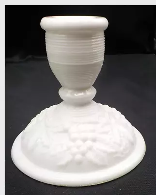 Single Vintage Imperial Glass Grape Clusters Milk Glass Candlestick Holder • $6