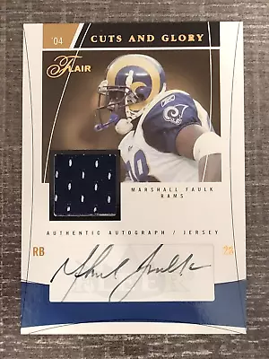 Marshall Faulk Auto 2004 Flair Cuts And Glory Autograph Game Used Jersey /100 • $74.99