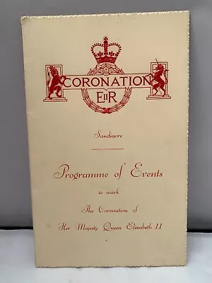 1953 SANDIACRE Coronation Programme Of Events - Queen Elizabeth II • £11.95