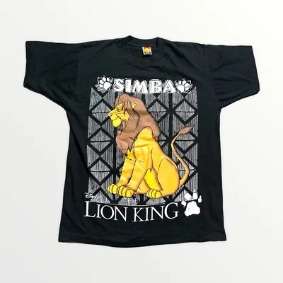 Vintage Lion King Simba T-Shirt Men’s XL Black 90’s Disney • $125.99