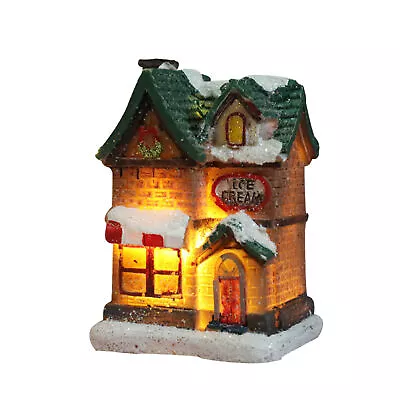 House Figurine Christmas Durable Chrismas Led Lights House Xmas Figurine Resin • $13.54