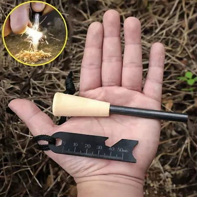 Fire Starter Flint Steel Striker Ferro Rod Waterproof Firesteel Camping Lighter • $6.78