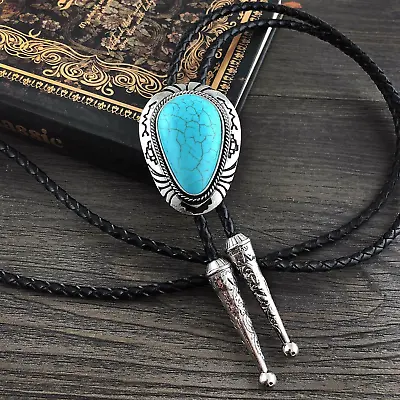 Totem Turquoise Mens Bolo Tie Bridegroom Wedding Necklace Western Cowboy Necktie • $15.99