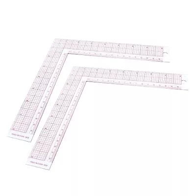 2PCS L Square Ruler For Sewing Plastic L Angle Ruler Curve Ruler Measure Tail... • $16.37