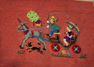 Vintage Completed Needlepoint Canvas Wool Yarn • $40