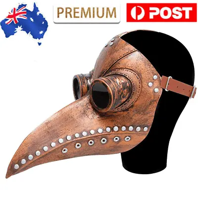 Plague Doctor Bird Mask Long Nose Beak Steampunk Halloween Costume Props AU • $9.90