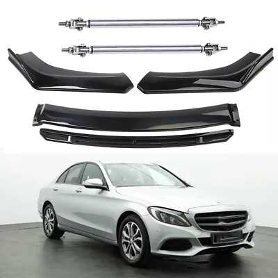 Front Bumper Lip Spoiler Splitter Strut Rods For Mercedes Benz W205 W204 W203 • $89.59