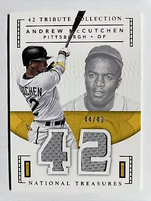 2016 National Treasures ANDREW MCCUTCHEN 42 Tribute GU Jersey 44/49 PIRATES • $24.99