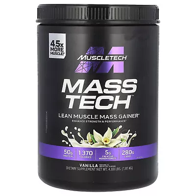 Mass Tech Lean Muscle Mass Gainer Vanilla 4 Lbs (1.81 Kg) • $37.43