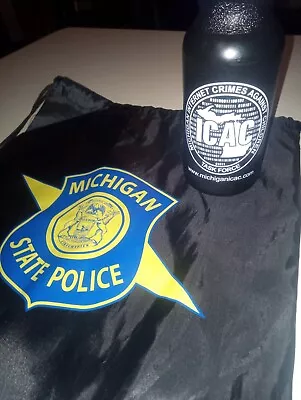  New Michigan State Police 16 X 12 Back Pack And Plastic  Water Bottle Combo  • $6.50