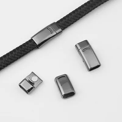 2Sets Gun Black Gunmetal Magnetic Clasp For 10x2mm Flat Leather Cord Bracelet  • $3.39