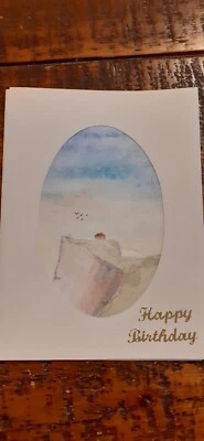 £2.10 • Buy Hand Painted Original Watercolour Happy Birthday Greeting Card 