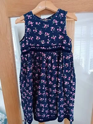 Laura Ashley  Girls  Dress  Ages 3. Navy Blue  And Pink Flowers.   Good Conditio • £5